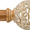 Wood Curtain Rod 28-48 Inch Heavy Duty Branch Leaf Finial - Image 1