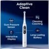 Oral-B Rechargeable Electric Toothbrush, iO7 Adaptable Clean, 5 Cleaning Modes, Visual Pressure Sensor to Protect Gums, Charging Travel Case, 2 Brush Heads, White - Image 4