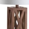 JONATHAN Y Stewart Rustic Wood Bedside Table Lamp 21.5", Brown - Image 3