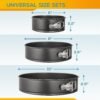 HIWARE Springform Pan Set of 3 Non-stick Leakproof Round Cake Pan Set Includes 3 Pieces 6" 8" 10" - Image 5