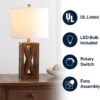 JONATHAN Y Stewart Rustic Wood Bedside Table Lamp 21.5", Brown - Image 4