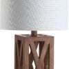 JONATHAN Y Stewart Rustic Wood Bedside Table Lamp 21.5", Brown - Image 2