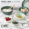 COOK WITH COLOR Mixing Bowls with Lids - 12 Piece Plastic Nesting Bowls Set includes 6 Prep Bowls and 6 Lids, Microwave Safe Mixing Bowl Set, Sage Embossed - Image 3