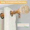 Wood Curtain Rod 28-48 Inch Heavy Duty Branch Leaf Finial - Image 5