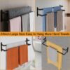 Double Towel Bar, 24Inch Towel Rack for Bathroom, Stainless Steel Double Bath Towel Bar, Wall Mounted Towel Holder, Double Towel Rod Towel Rail Hanger for Wall, Kitchen (Matte Black) - Image 4