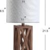 JONATHAN Y Stewart Rustic Wood Bedside Table Lamp 21.5", Brown - Image 5