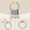 Brushed Gold Towel Bar Set 10 Pieces Round Bathroom Hardware Set Includes 23.6in Towel Bar Towel Ring Toilet Paper Holder Towel Hooks Stainless Steel Wall-Mounted Bathroom Towel Holder Set - Image 5