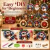 12PCS Christmas Ornaments DIY Pearl Diamond Art Kits for Adults - Image 6