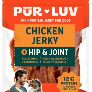 Pur Luv Chicken Jerky Dog Treats with Hip & Joint Support, 12 oz