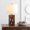 JONATHAN Y Stewart Rustic Wood Bedside Table Lamp 21.5", Brown - Image 6