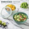 COOK WITH COLOR Mixing Bowls with Lids - 12 Piece Plastic Nesting Bowls Set includes 6 Prep Bowls and 6 Lids, Microwave Safe Mixing Bowl Set, Sage Embossed - Image 5